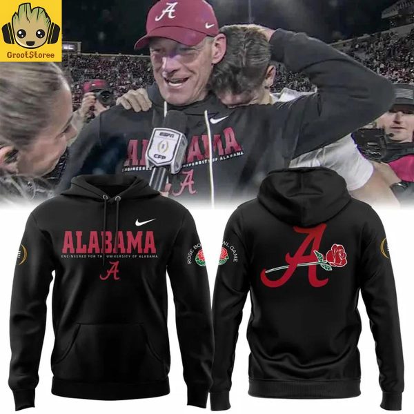 Alabama Crimson Tide Rose Bowl Game 2026 Black Hoodie