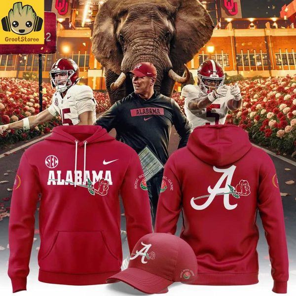 Alabama Crimson Tide Rose Bowl Game 2026 Red Hoodie