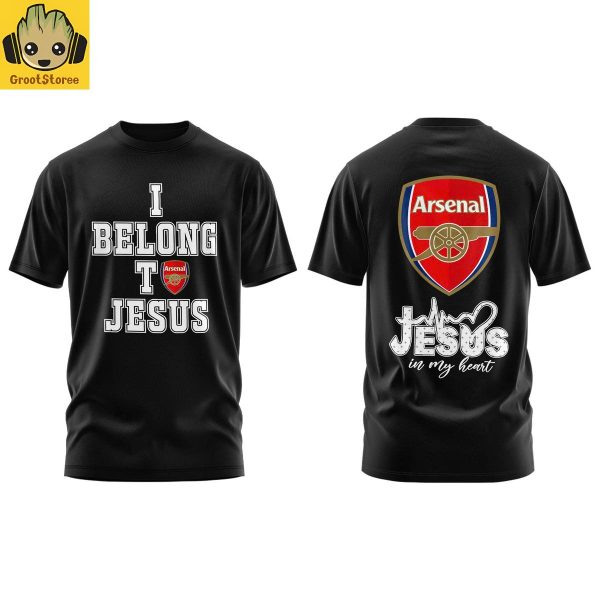 Arsenal Gabriel Jesus Iconic Celebration I Belong To Jesus Black Hoodie T Shirt
