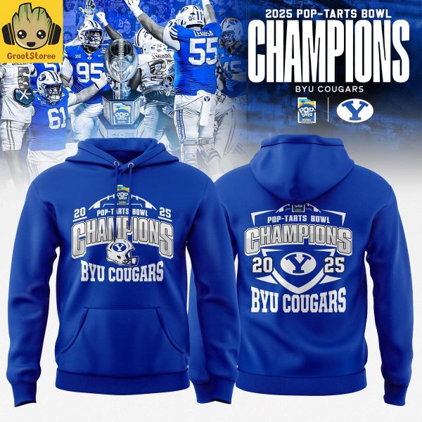 BYU Cougars 2025 Pop-Tarts Bowl Champions Navy Hoodie Shirt