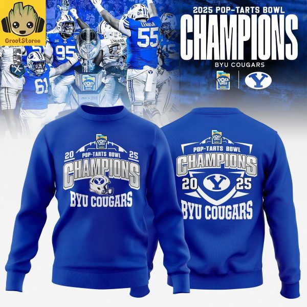BYU Cougars 2025 Pop Tarts Bowl Champions Navy Hoodie Shirt