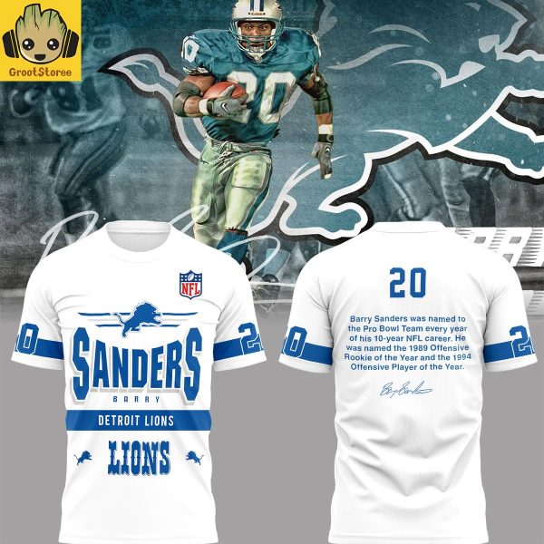 Barry Sanders Detroit Lions Bio Hoodie T Shirt