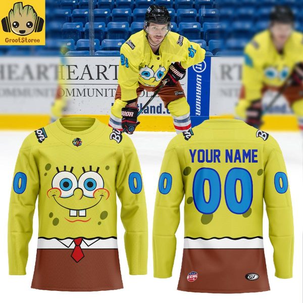 Bloomington Bison x SpongeBob SquarePants 2025 Personalized Hockey Jersey