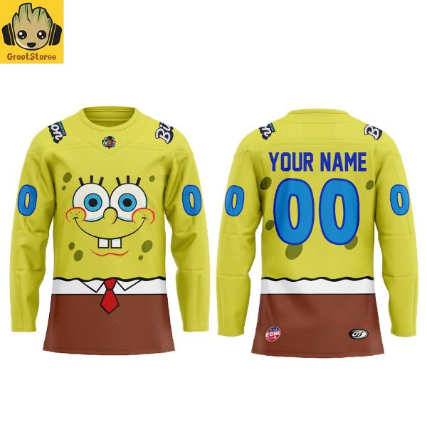 Bloomington Bison x SpongeBob SquarePants 2025 Personalized Hockey Jersey