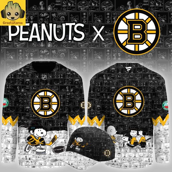 Boston Bruins Peanuts Celebrating Christmas Jersey
