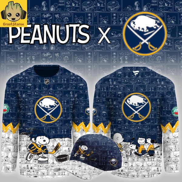 Buffalo Sabres Peanuts Celebrating Christmas Jersey