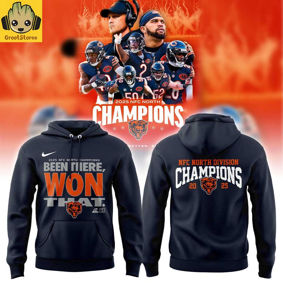 Chicago Bears 2025 NFC North Division Champions Hoodie T-Shirt Chicago Bears 2025 NFC North Division Champions Hoodie T-Shirt