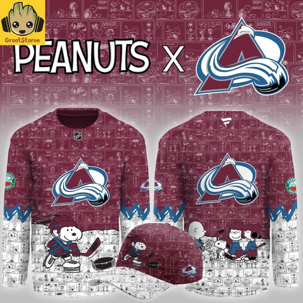 Colorado Avalanche Peanuts Celebrating Christmas Jersey