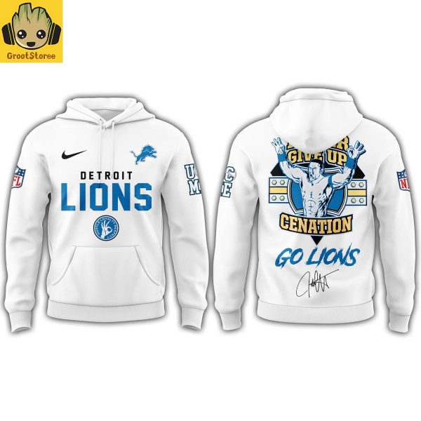 Detroit Lions x John Cena Never Give Up 2025 Hoodie T Shirt