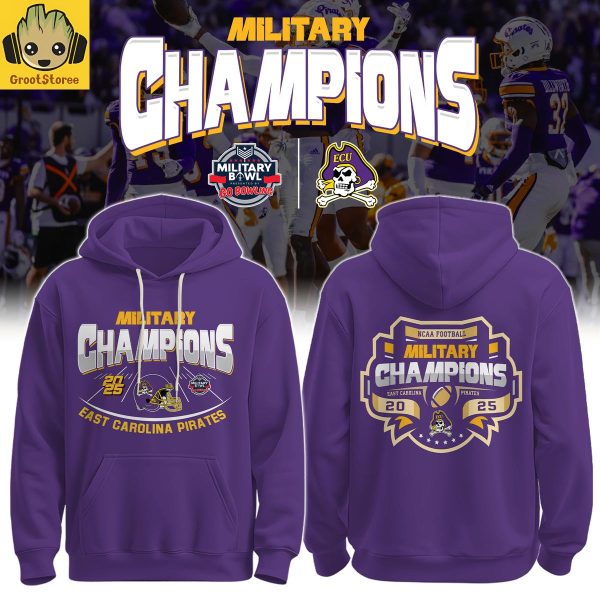 East Carolina Pirates NCAA Military Bowl Champions 2025 Hoodie Shirt