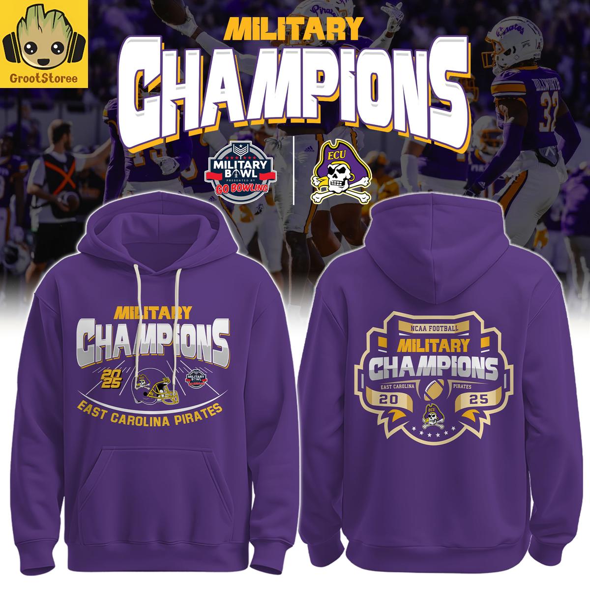 East Carolina Pirates NCAA Military Bowl Champions 2025 Hoodie Shirt East Carolina Pirates NCAA Military Bowl Champions 2025 Hoodie Shirt