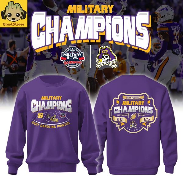 East Carolina Pirates NCAA Military Bowl Champions 2025 Hoodie Shirt