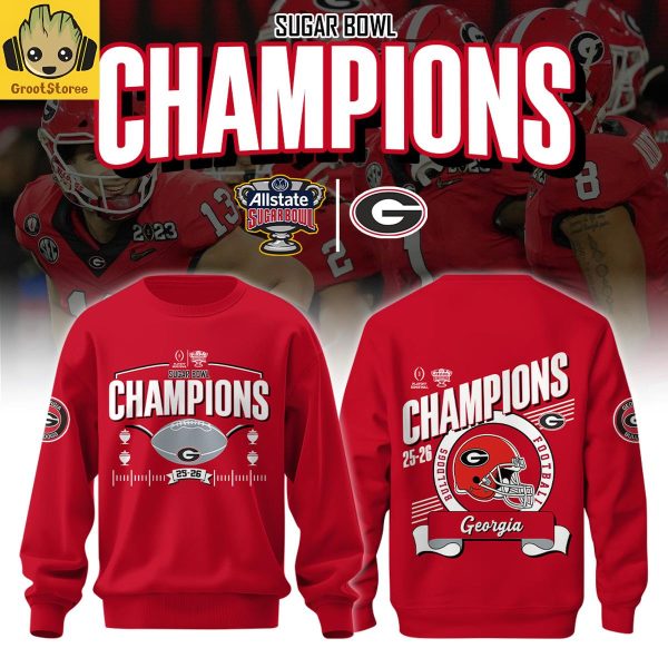 Georgia Bulldogs Allstate Sugar Bowl Champions 25 26 Hoodie Shirt