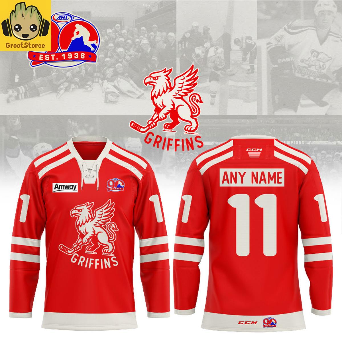 Grand Rapids Griffins AHL 90th Vintage Vibe Personalized Hockey Jersey Grand Rapids Griffins AHL 90th Vintage Vibe Personalized Hockey Jersey