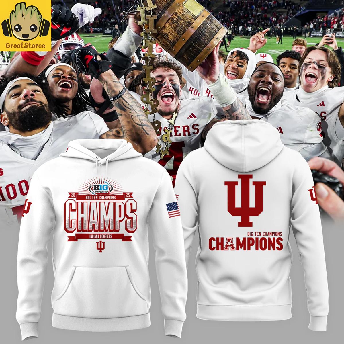 Indiana Hoosiers Big Ten Football Champions 2025 Hoodie T-Shirt Indiana Hoosiers Big Ten Football Champions 2025 Hoodie T-Shirt