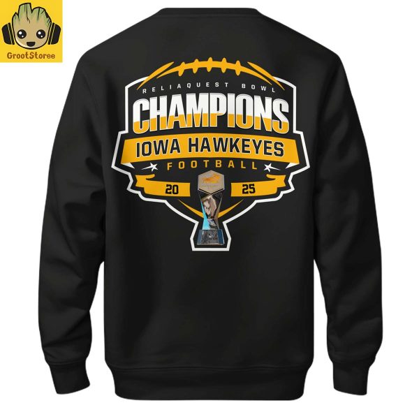 Iowa Hawkeyes ReliaQuest Bowl Champions 2025 Hoodie Shirt