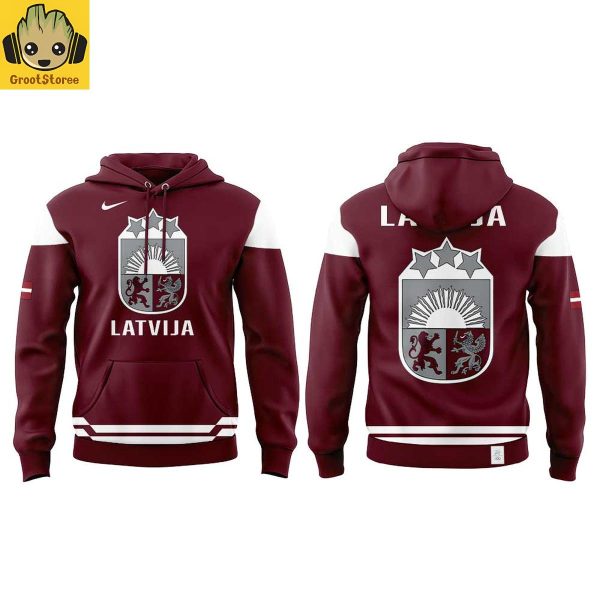 Latvijas Hokeja Federacija 2026 Winter Olympics Red Hoodie
