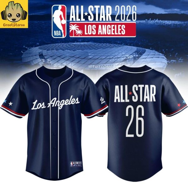 Los Angeles NBA All Stars Night 2026 Navy Baseball Jersey