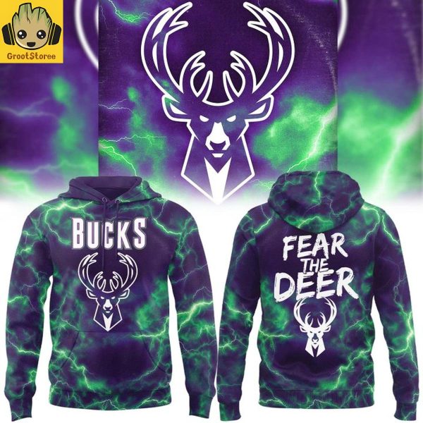 Milwaukee Bucks Fear The Deer Lighting Detail Hoodie