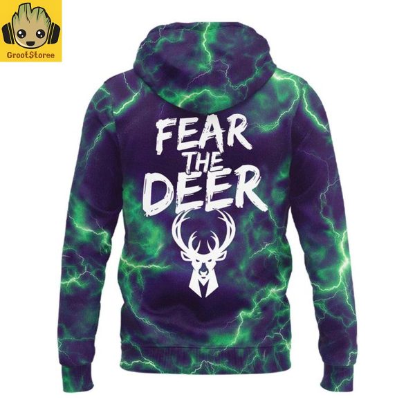 Milwaukee Bucks Fear The Deer Lighting Detail Hoodie