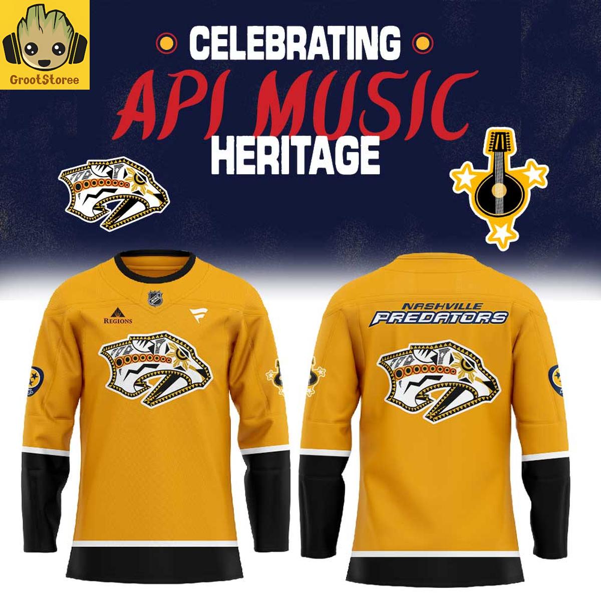 Nashville Predators Celebrate API Music Heritage Night 2025 Hockey Jersey Nashville Predators Celebrate API Music Heritage Night 2025 Hockey Jersey