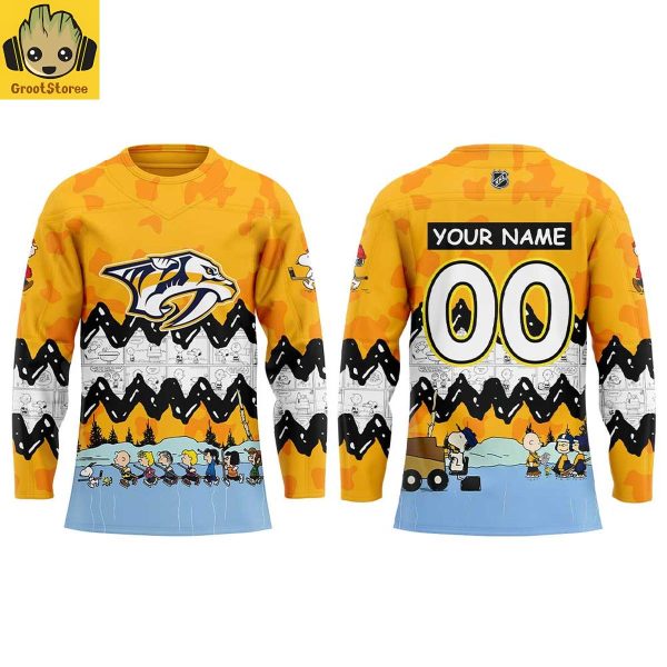 Nashville Predators x Peanuts Night 2026 Personalized Hockey Jersey