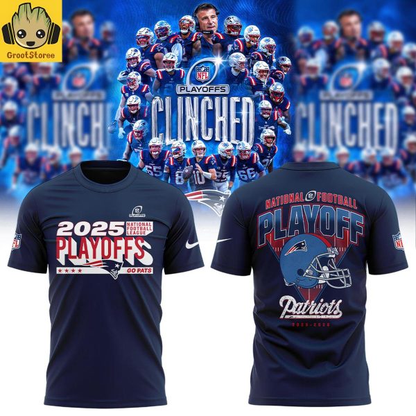 New England Patriots 2025 NFL Playoff Clinched Hoodie T Shirt