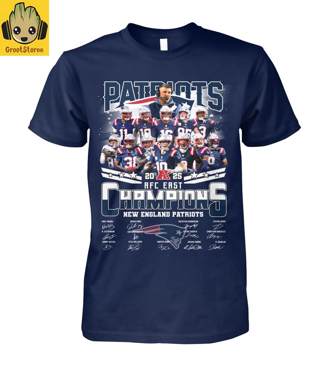 New England Patriots AFC East Division Champions 2025 T-Shirt New England Patriots AFC East Division Champions 2025 T-Shirt