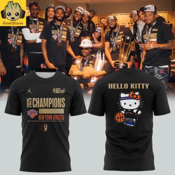New York Knicks x Hello Kitty 2025 NBA Cup Champions Limited Hoodie T Shirt