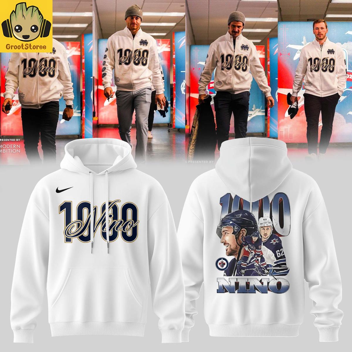 Nino Niederreiter 1000 Games Hoodie T-Shirt Nino Niederreiter 1000 Games Hoodie T-Shirt
