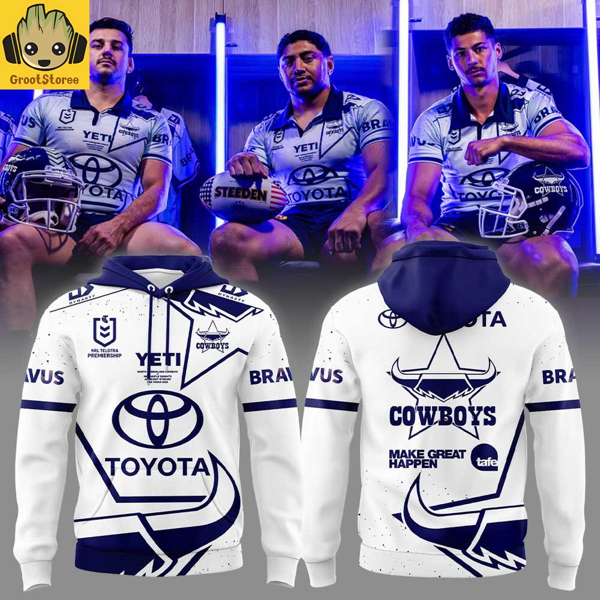 North Queensland Cowboys New Look The Vegas Hoodie T-Shirt North Queensland Cowboys New Look The Vegas Hoodie T-Shirt