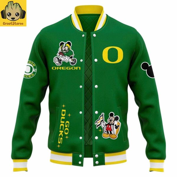 Oregon Ducks x Mickey Mouse 2025 Baseball Jacket