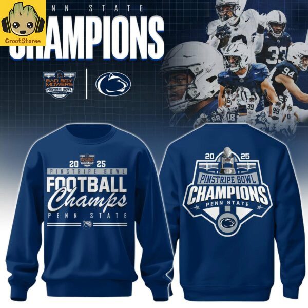 Penn State Football 2025 Bad Boy Mowers Pinstripe Bowl Champions Hoodie Shirt