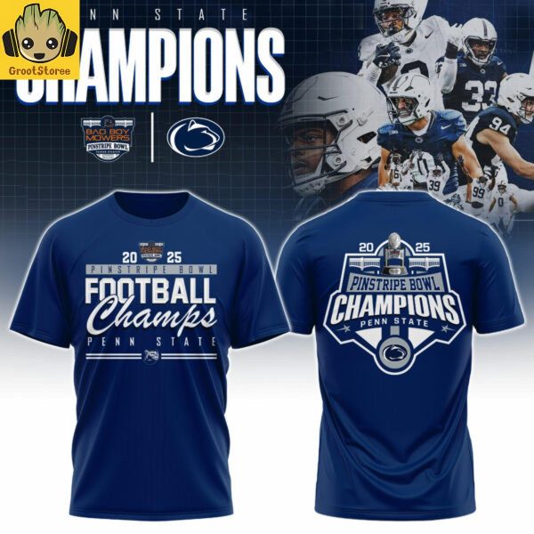 Penn State Football 2025 Bad Boy Mowers Pinstripe Bowl Champions Hoodie Shirt
