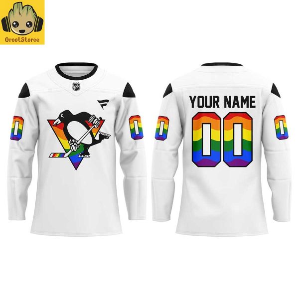 Pittsburgh Penguins Pride Game Personalized Hockey Jersey