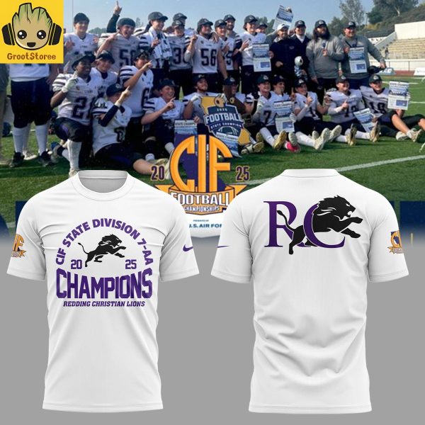 Redding Christian Lions CIF State Division 7 AA Champions 2025 Hoodie T Shirt