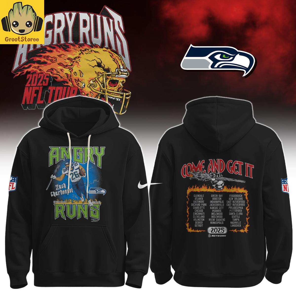 Seattle Seahawks x Angry Runs NFL Tour 2025 Hoodie Seattle Seahawks x Angry Runs NFL Tour 2025 Hoodie