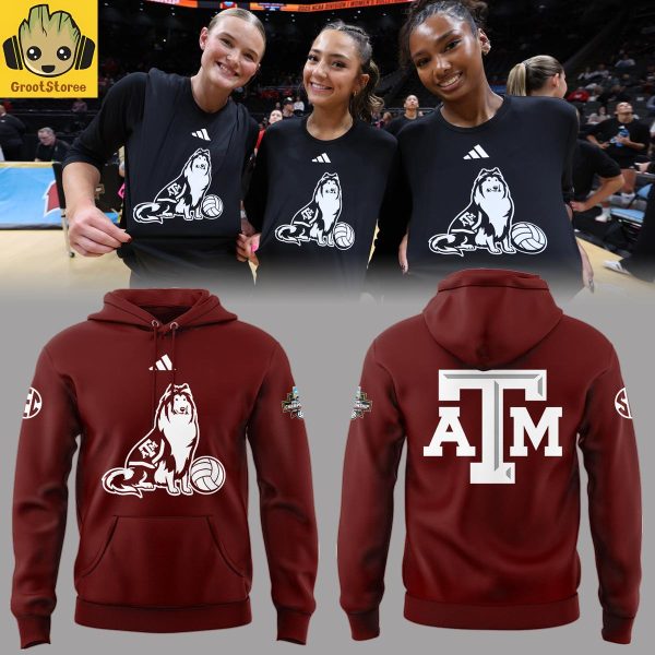 Texas A&M Aggies Volleyball Mascot Red Hoodie T Shirt