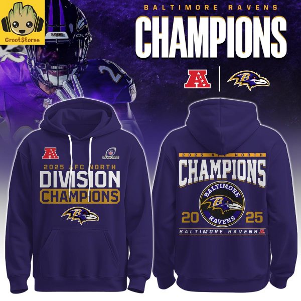 Baltimore Ravens 2025 AFC North Division Champions Hoodie Shirt
