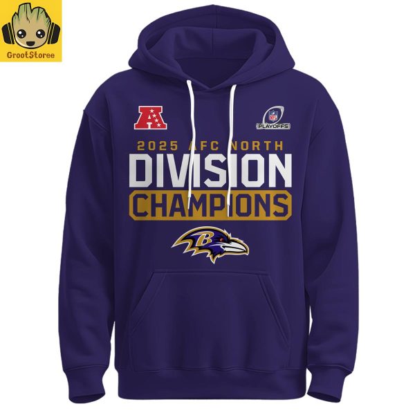 Baltimore Ravens 2025 AFC North Division Champions Hoodie Shirt