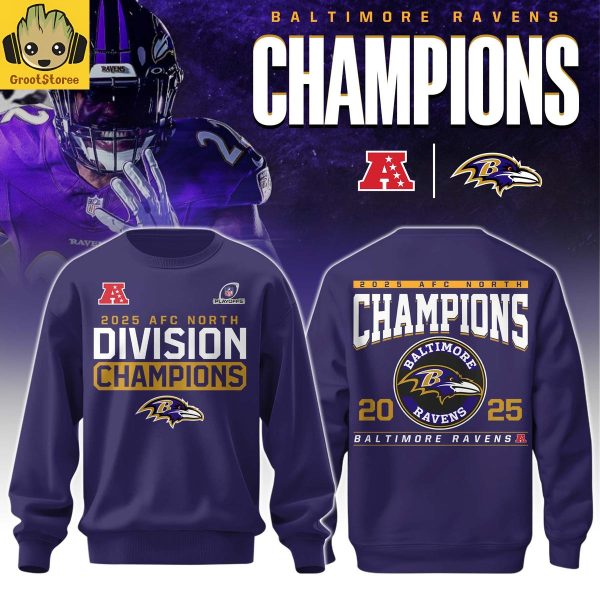 Baltimore Ravens 2025 AFC North Division Champions Hoodie Shirt