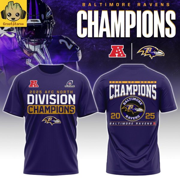 Baltimore Ravens 2025 AFC North Division Champions Hoodie Shirt