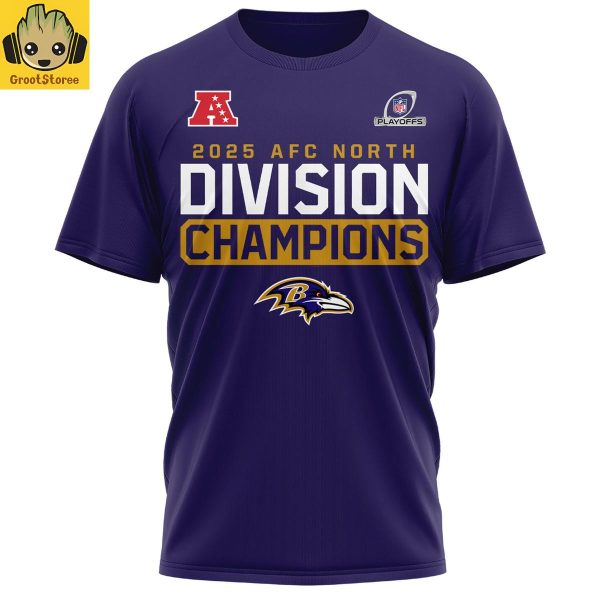 Baltimore Ravens 2025 AFC North Division Champions Hoodie Shirt