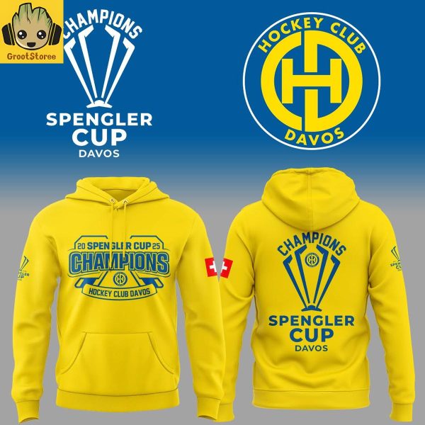 Davos Hockey Club 2025 Spengler Champions Cup Yellow Hoodie