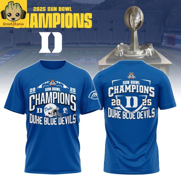 Duke Blue Devils 2025 Tony The Tigers Sun Bowl Champions Blue Hoodie Shirt