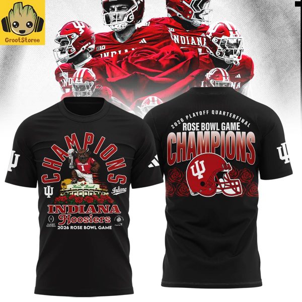 Indiana Hoosiers 2026 Rose Bowl Champions Bison Mascot Hoodie T Shirt