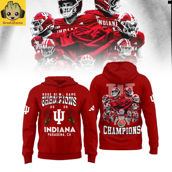 Indiana Hoosiers 2026 Rose Bowl Champions Locker Room Hoodie Shirt