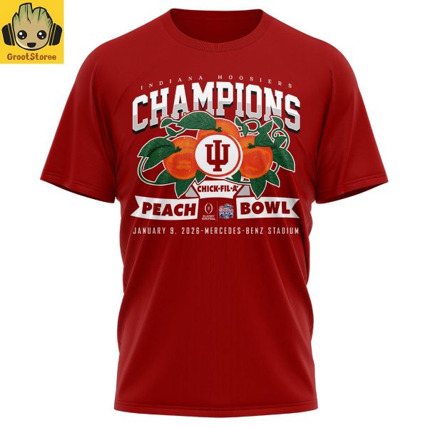 Indiana Hoosiers Chick fil A Peach Bowl Champions 2026 Red Hoodie Shirt