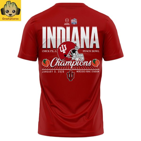 Indiana Hoosiers Chick fil A Peach Bowl Champions 2026 Red Hoodie Shirt