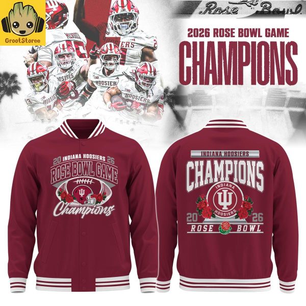 Indiana Hoosiers Rose Bowl Game Champions 2026 Baseball Jacket